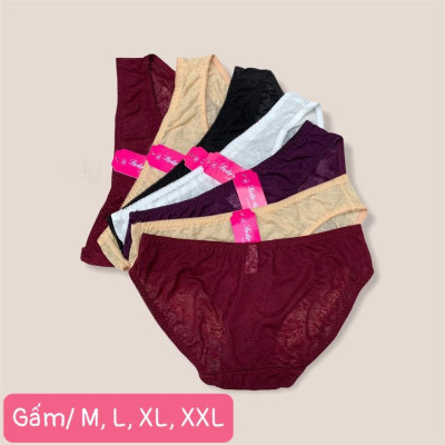 Combo 5 Quần Lót Nữ Gấm Hoa Cao Cấp Lady 500 – Ren Jacquard Sang Trọng, Thoáng Mát (M–XXL)