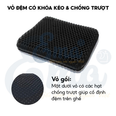 Đệm ngồi 3D Silicon thoáng khí Ema thế hệ 2, Giảm áp lực lên mông, giảm đau mông, ê mông