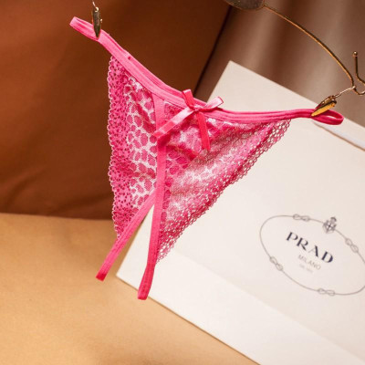 Quần ló ren nữ lọt khe, quần xuyên thấu - Hồng