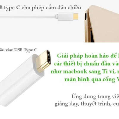 Ugreen UG4027440274TK 15CM màu Trắng Bộ chuyển đổi TYPE C sang VGA vỏ bọc nhựa ABS - HÀNG CHÍNH HÃNG