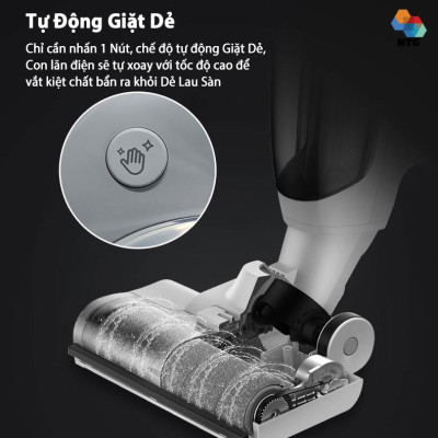 Máy hút bụi lau nhà airbot iClean Pro tích hợp tự động giặt Dẻ, 3 công việc trong 1, hút và lau chuyên sâu, hàng chính hãng