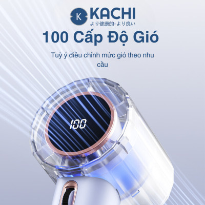 Quạt cầm tay mini Kachi MK400 pin khoẻ 100 cấp độ gió - Hàng chính hãng Hàng nhập khẩu