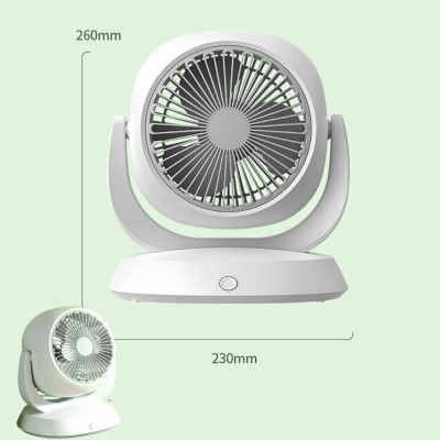 Quạt tích điện để bàn, động cơ không tiếng ồn, xoay 180 độ, 3 cấp độ gió, cổng sạc nhanh Type-C - hàng chính hãng