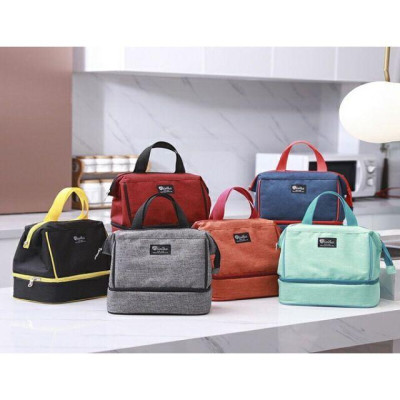 Túi cách nhiệt 2 ngăn 23x16x34cm Bivilas - Túi đựng đồ ăn giữ nhiệt cho thực phẩm - Túi giữ nhiệt