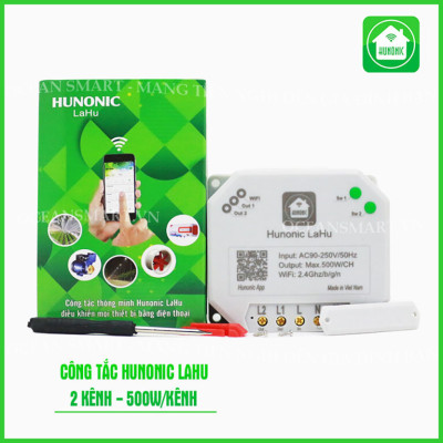 Công Tắc Wifi Lahu, Công Tắc Thông Minh Hẹn Giờ Không Cần Internet RTC HUNONIC, Công Suất Lên Đến 4000W - LAHU