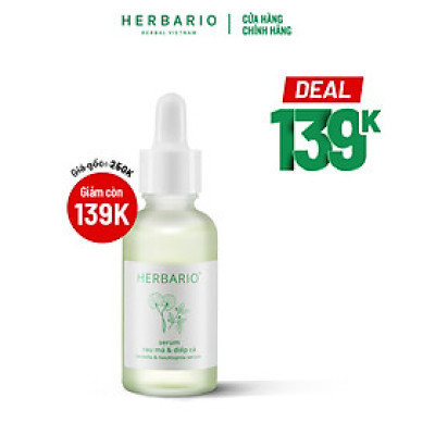 Serum Rau má & Diếp cá Herbario 30ml - Hàng chính hãng
