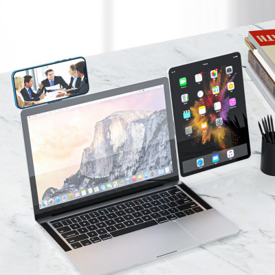 Giá kệ đỡ điện thoại từ tính gắn laptop điều chỉnh nhiều góc độ hợp kim nhôm siêu mỏng gọn nhẹ K9 - Hàng chính hãng