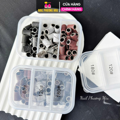 Hộp 60 Đầu Mài Móng Nhám Mịn, Giấy Nhám Chất Lượng Cao, Mài Nhanh, Không Gây Tiếng Ồn, Làm Nail Tiện Lợi Nail Phương Miu