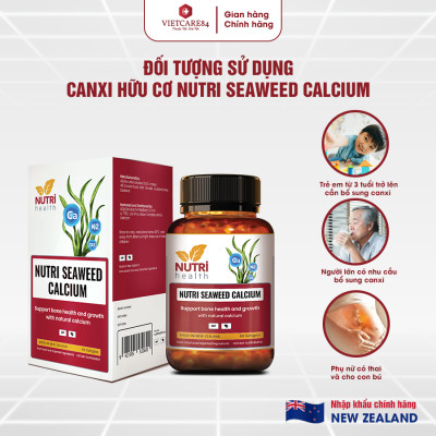 Bộ 3 Hộp Viên Uống Canxi hữu cơ nhập khẩu chính hãng Nutri Seaweed Calcium 60 viên