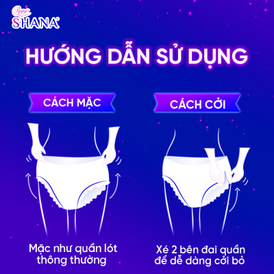 Combo 40 gói Băng Vệ Sinh Quần Peppy Shana Ngày Đêm Siêu Thấm, Freesize, Chống Tràn Tối Đa, Tiết Kiệm (80 miếng)