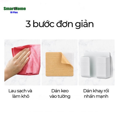 Khay đựng remote - điện thoại dán tường có khe luồn sạc nhỏ gọn tiện lợi ( Giao màu ngẫu nhiên ) - Hàng chính hãng