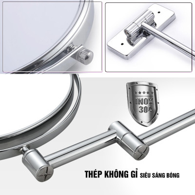 Gương trang điểm để bàn, LED, treo tường, Crom, phóng đại zoom x3, 2 mặt xoay siêu nét nhiều mẫu Minh House