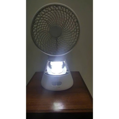 Quạt Tích Điện 3 Chế Độ, Kèm Đèn LED Siêu Sáng, Pin Dùng 3-5h Tùy Tốc Độ - HÀNG CHÍNH HÃNG MINIIN