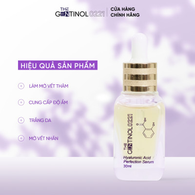 Tinh chất HA siêu phân tử thúc đẩy khả năng tái tạo, phục hồi, trẻ hóa da, dưỡng ẩm, làm mờ vết thâm, hỗ trợ da căng bóng, mịn màng The Gentinol 0221 30ml