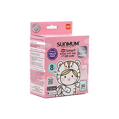 Combo 02 hộp túi trữ sữa Sunmum 250ml - mỗi hộp chưa 50 túi trữ sữa Sunmum dung tích 250ml có kiểm định y tế