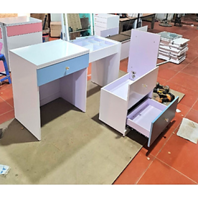 Bàn phấn kết hợp bàn làm việc Juno Sofa kt 600x750x450 kéo ra 1m2 kèm đèn led