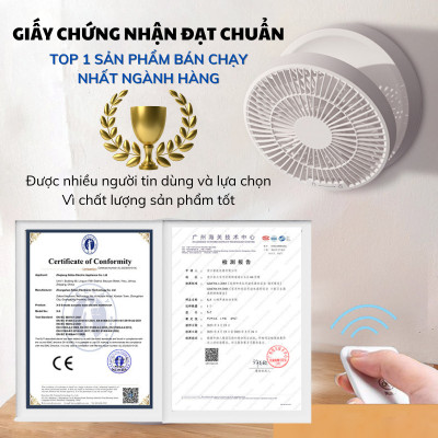 Quạt tích điện DELADEP QDB07 để bàn hoặc treo tường xoay 120°, có điều khiển, điều chỉnh đa góc, có thể gấp gọn, 5 cánh 3 mức gió siêu mát - Hàng nhập khẩu