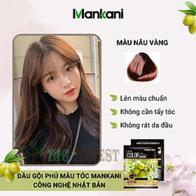 Gói Dầu Gội Nhuộm Tóc, Phủ Bạc Thảo Dược Mankani [Gói 25ml - Nâu Vàng]