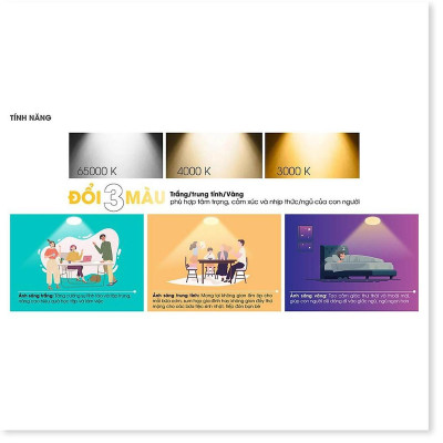 Đèn LED Downlight âm trần đổi màu 9W Rạng Đông AT10 ĐM 110/9W (S), Viền mạ bạc tinh tế