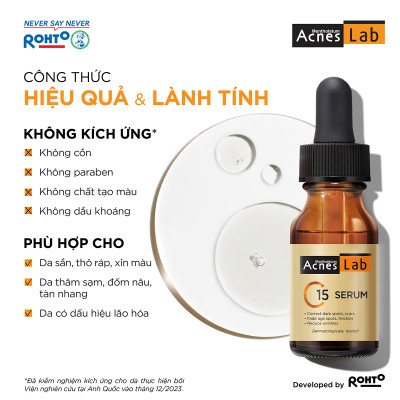 Serum C15 dưỡng sáng mờ thâm, ngăn ngừa lõa hóa Acnes Lab C15 Serum 15ml