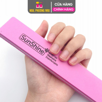 Phao Dũa Móng Mịn Sunshine Thanh Dài Ngắn, Phào Dũa 2 Mặt Sunshine Làm Nail (Màu Ngẫu Nhiên) Nail Phương Miu Nữ Women