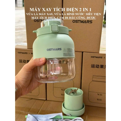 Máy Xay Sinh Tố Cầm Tay Mini Ostmars - Sạc Tích Điện, 10 Lưỡi Dao Đa Năng, Dung Tích 500ml - HÀNG CHÍNH HÃNG MINIIN