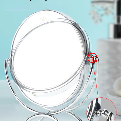 Gương trang điểm đèn LED Chân Xòe cảm ứng để bàn phóng đại 3 lần, xoay 360 độ, 2 mặt Minh House