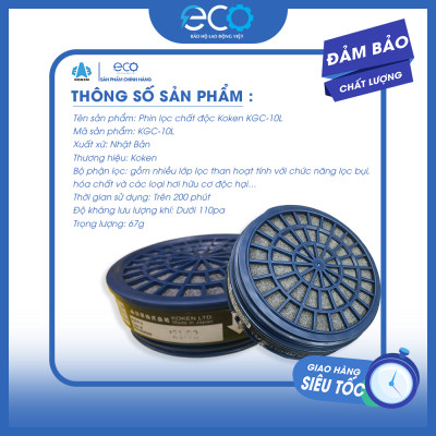 Mặt Nạ Bảo Hộ Koken G7 Kèm Lọc KGC-10L – Chống Độc Khi Xịt Thuốc, Phun Sơn