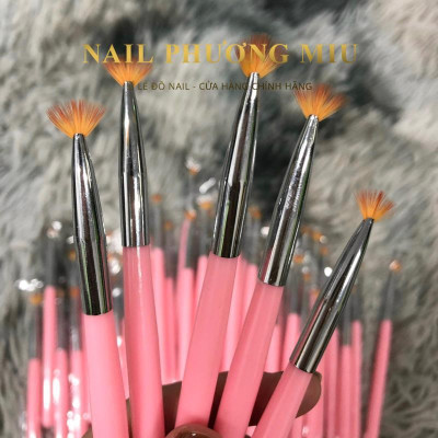 Cọ Thưa Ombre Làm Nail Hình Quạt, Đầu Lông Siêu Mềm Mịn, Cán Gỗ Mini Dễ Cầm, Tạo Ombre Đẹp, Rắc Nhũ Móng Độc Đáo