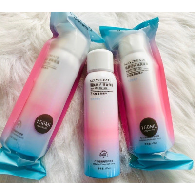 Dụng cụ  trang điểm làm đẹp sức khỏe -Chai xịt chống nắng 150ml , chống tia UV , bảo vệ cho cả mặt và toàn thân , giữ ẩm da ,chống thấm nước ,không gây nhờn ,bết dính không tắc nghẽn lỗ chân lông ,phù hợp với mọi loại da 
