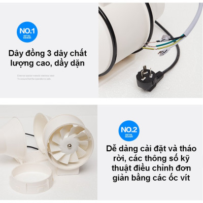 Quạt hút đồng trục Hon&Guan HF-100P-Hàng chính hãng 