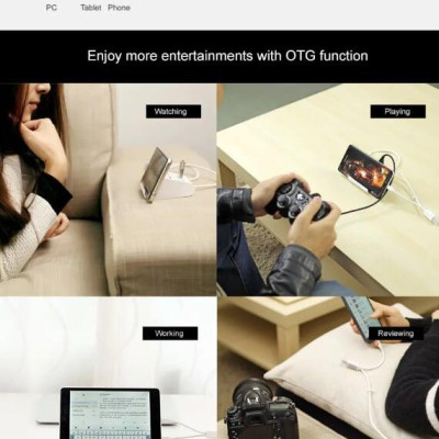 Ugreen UG30344US156TK 1M màu Trắng Bộ chia HUB USB 3.0 sang 3 USB 3.0 + đọc thẻ TF SD MS M2 có khay đỡ hỗ trợ nguồn 5V - HÀNG CHÍNH HÃNG