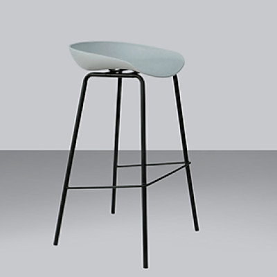 Ghế đảo bếp thân nhựa chân sắt sơn tĩnh điện đen Ghế quầy bar 75cm cho quán café căn hộ CB NIKA-S CAPTA