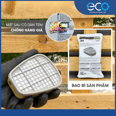 Combo (7 món) mặt nạ phòng độc 3M 7501, 7502 kết hợp phin lọc 3M 6006, tấm lọc bụi 5N11 cùng nắp giữ 501 lọc hơi hữu cơ Vô cơ, lọc bụi siêu mịn, phun sơn Lọc hơi độc chính hãng 3M