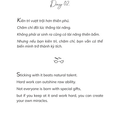 Combo 2 cuốn Sách Song Ngữ Việt Anh: A Diary Of Silent Effort + A Hug For Not Giving Up