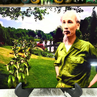 Tranh sơn mài Bác Hồ hàng quân size 30x40 cm