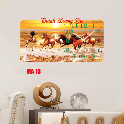 Tranh đồng hồ treo tường tráng gương 3d cao cấp Giá xưởng {Tặng kèm pin đinh treo không cần khoan tường} size 35x70