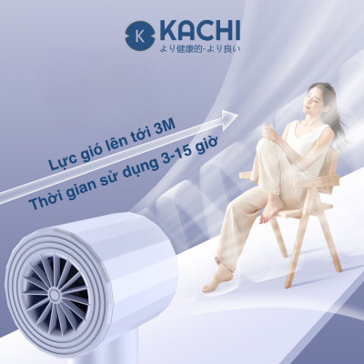 Quạt cầm tay mini Kachi MK400 pin khoẻ 100 cấp độ gió - Hàng chính hãng Hàng nhập khẩu