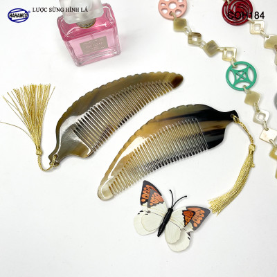 Lược Sừng Hình Lá Bằng Sừng Uốn Lượn Tinh Xảo Xuất Nhật - COH184