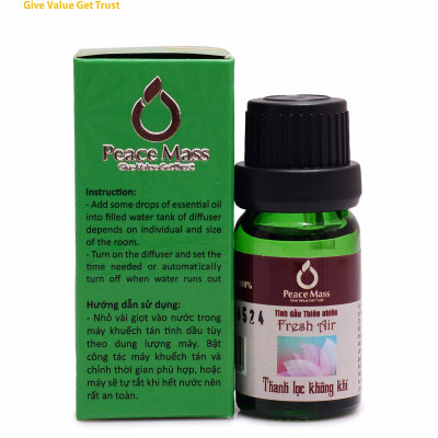 TD10ml-KX7 Combo Tinh Dầu Thanh Lọc Không Khí Peace Mass 10ml - Bộ Kẹp Xe Ô tô - Fresh Air