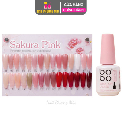 Sơn Thạch BOBO Lẻ Màu Hot Rượu Vang 28, Thạch Hồng 15, Nước Gạo 13, Trắng Sữa Lẻ Chai 15ml Chất Đậm Mướt Làm Nail Sơn Gel Nữ thạch hồng nude