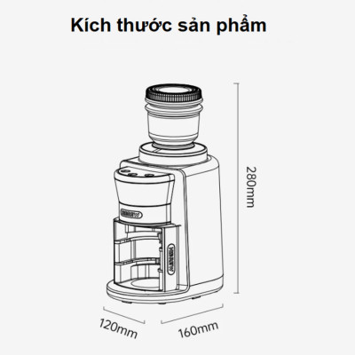 HÀNG CHÍNH HÃNG - Máy xay hạt cà phê Espresso tự động, tích hợp 31 chế độ xay. Thương hiệu Mỹ cao cấp HiBREW - G3A
