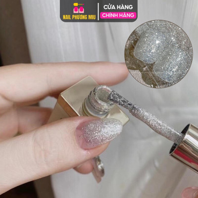 Sơn Gel Nhũ Đài Milan Siêu Sáng Làm Nail, Màu Bạc 02 Lấp Lánh Chai 15ml Cho Móng Lộng Lẫy, Bền Màu, Dễ Sử Dụng