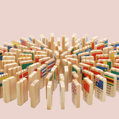 Đồ Chơi Trí Tuệ Cho Bé, Đồ Chơi Gỗ, Bộ Domino 100 Lá Cờ Của Các Quốc Gia Trên Thế Giới