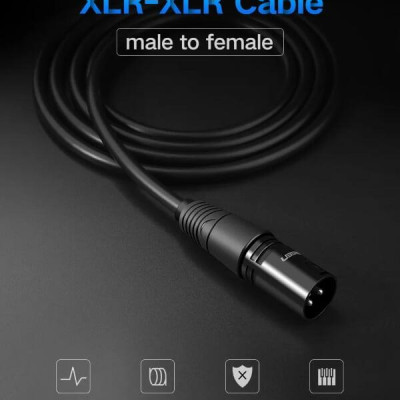 Ugreen UG20712AV130TK 5M Màu Đen Cáp nối dài Microphone cannon âm thanh - HÀNG CHÍNH HÃNG