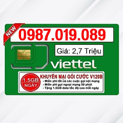 Sim Viettel số đẹp - Hàng chính hãng - 0987.019.089
