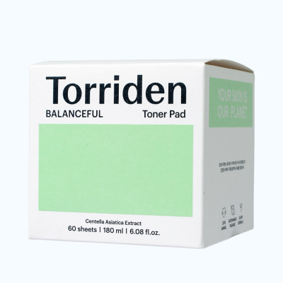  Torriden BALANCEFUL Toner Pad dạng miếng bông giúp dưỡng ẩm và làm dịu da (60 miếng/Hộp)
