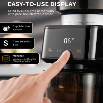 Máy xay hạt cà phê Espresso Shardor BD-CG018 Thương hiệu Anh Quốc cao cấp, Tích hợp 51 chế độ xay, Công suất 165W - HÀNG NHẬP KHẨU