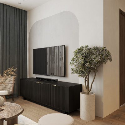 HAPPY FURNITURE , Kệ TV 4 cửa mở - NAMI, KTV_072 , 180cm x 40cm x 56cm DxRxC