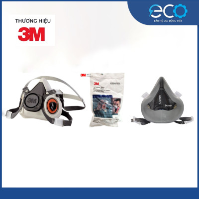 Mặt nạ phòng độc 3M 6100/6200 chính hãng | chống hơi độc, phun sơn, xịt thuốc (Chưa Kèm Phin)